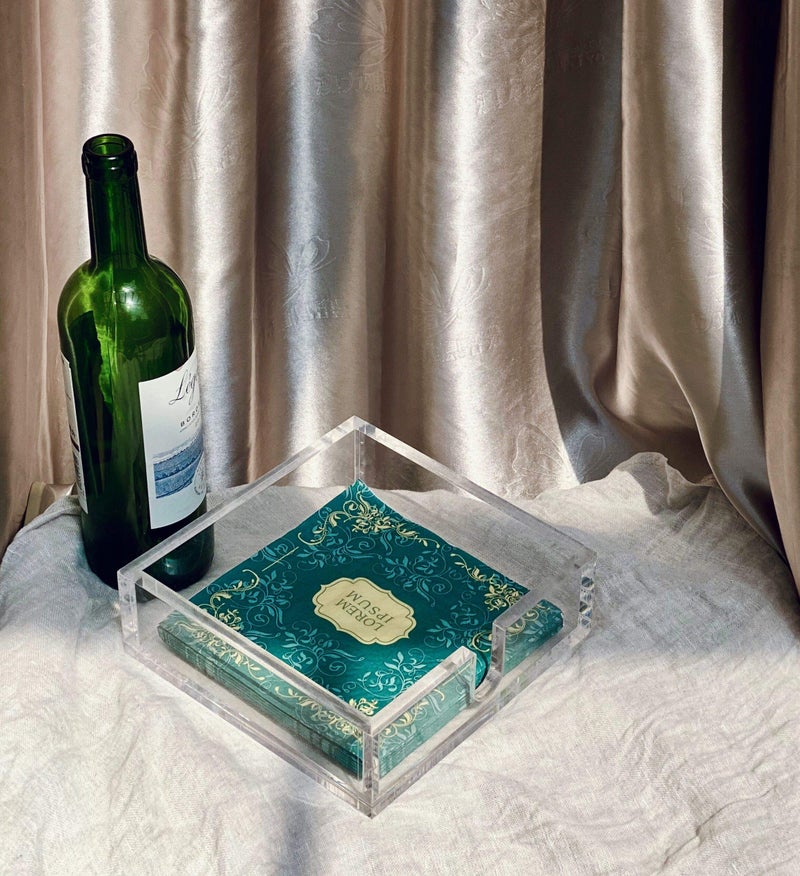 IEEK Acrylic Cocktail Paper Napkin Holder,Decorative Clear Cocktail Napkin Caddy Beverage Napkin holder,Pack of 1 - Image 2